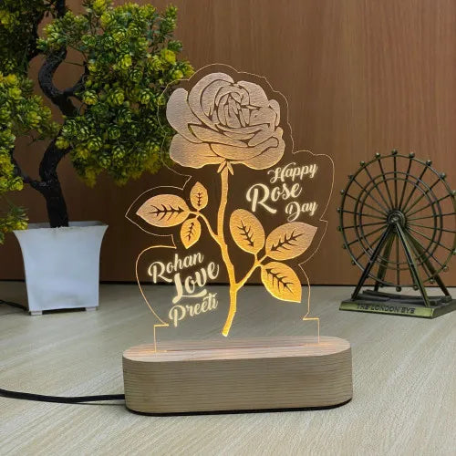 D2 Acrylic 3D Illusion LED Lamp with Color-Changing Lights