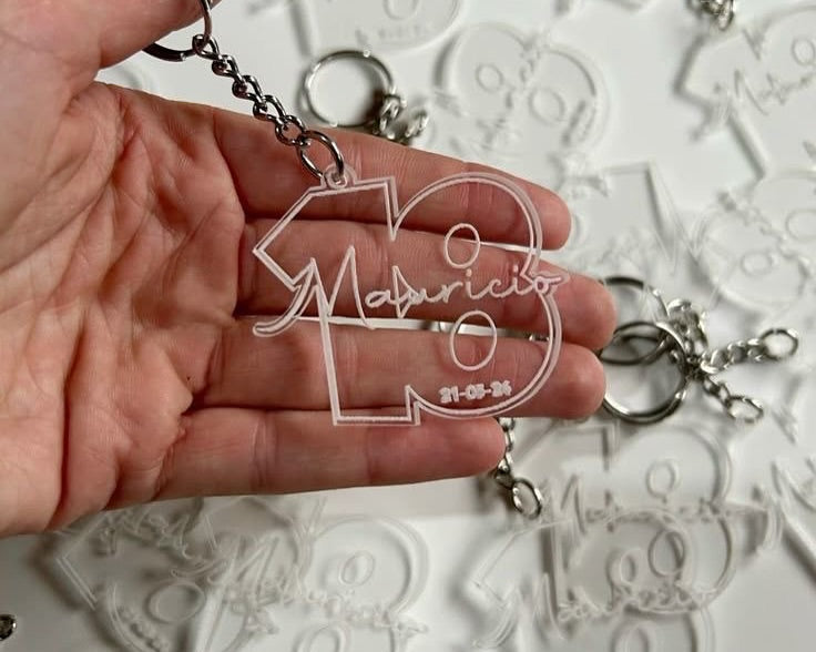 D4 Pesonalised Acrylic 3d Key Ring