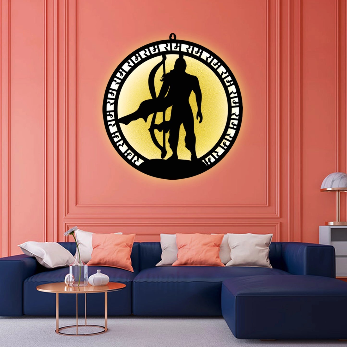 Lord Ram LED Wall Decor Light (Standing Pose) – Embodying Dharma & Divine Grace