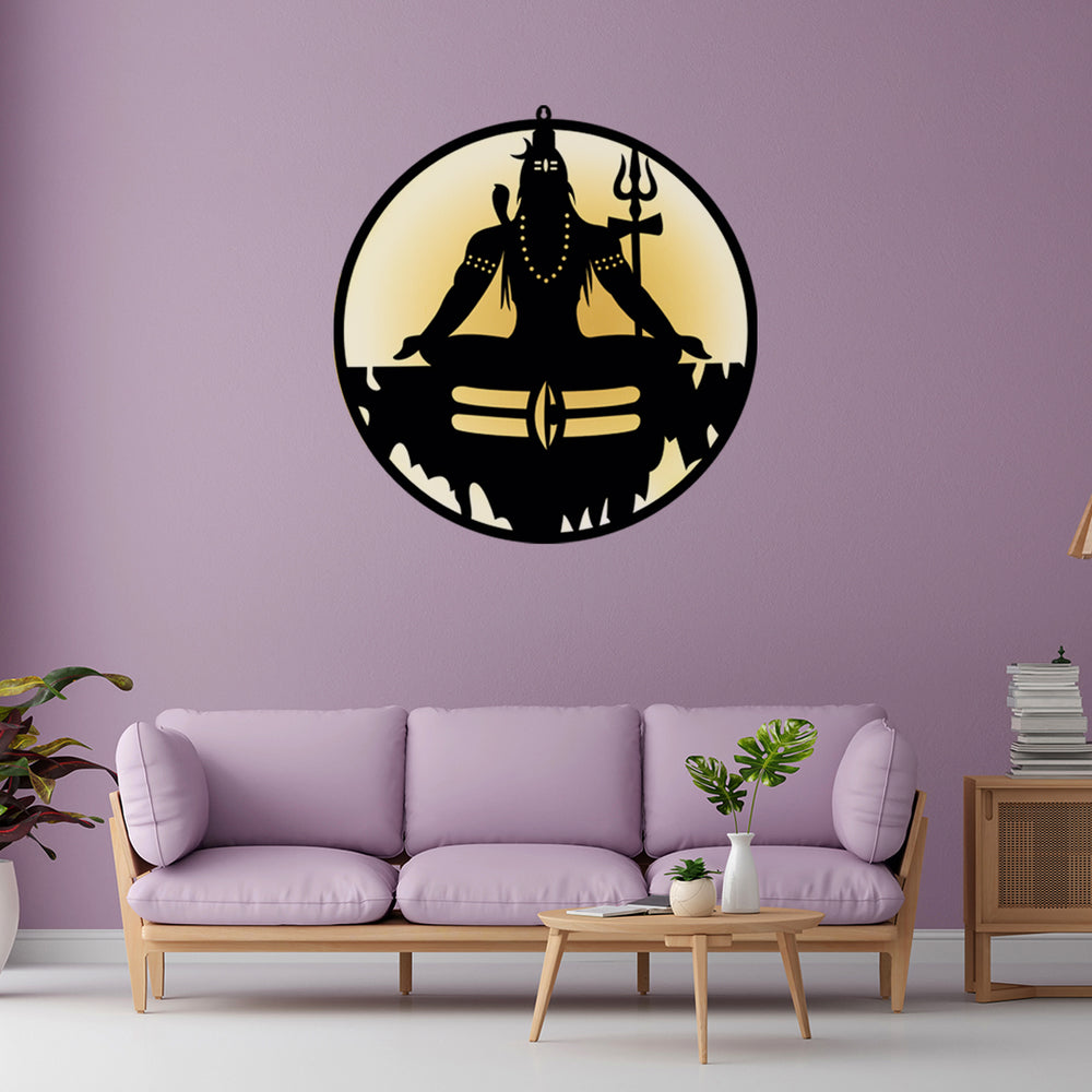 D2 Sitting Adiyogi-ShivJi LED Wall Decor Light-Divine Illumination for Your Space