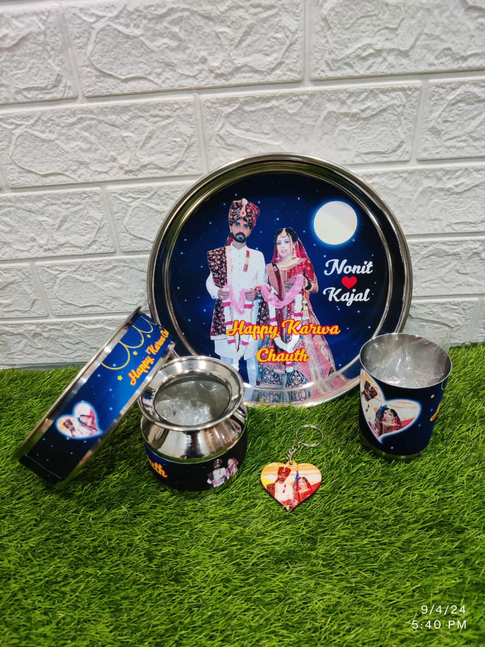 Karwa Chauth Premium Thali Set with Photo – Celebrate Love & Tradition Make this Karwa Chauth