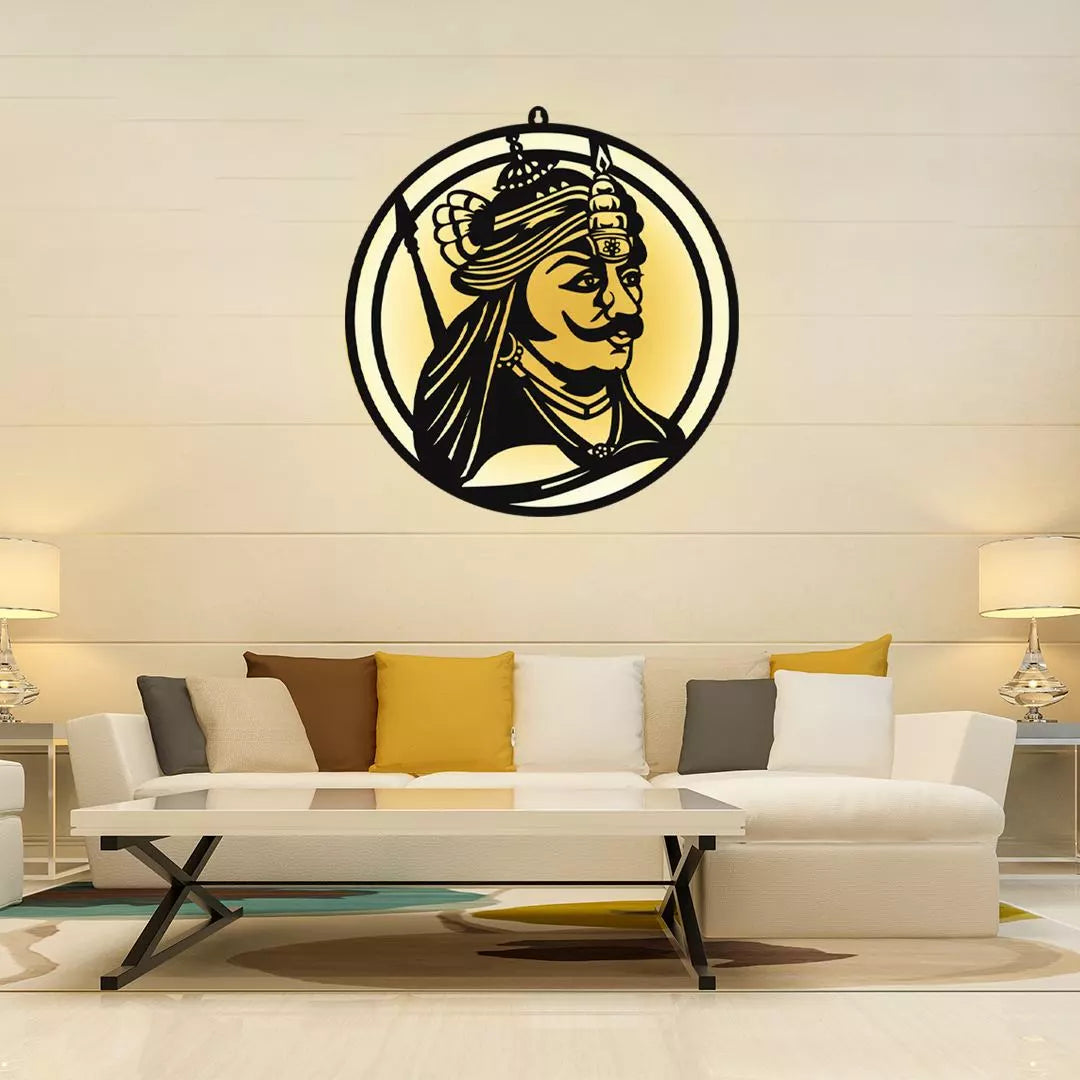 Maharana Pratap LED Wall Decor Light – A Glowing Tribute to Rajput Valor
