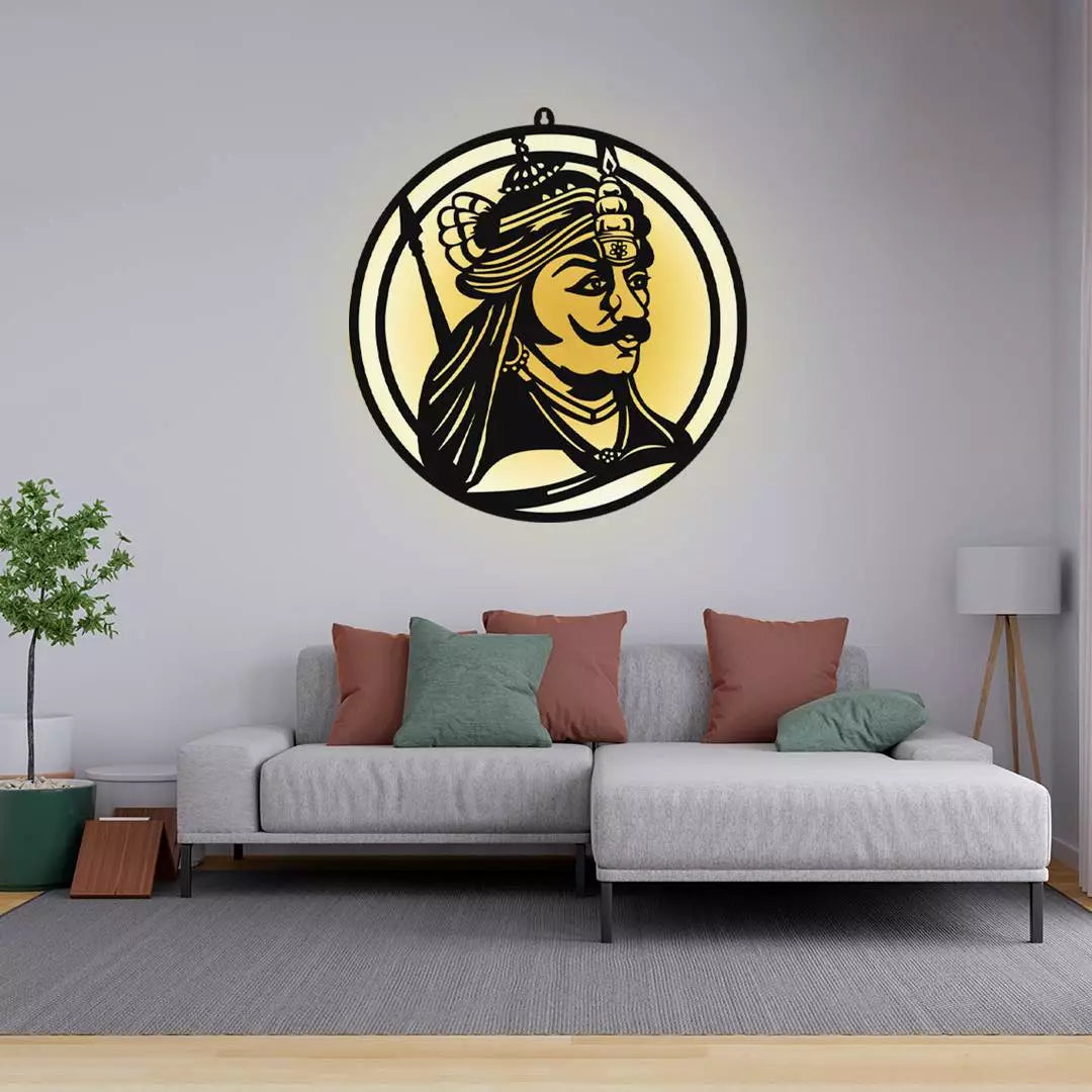 Maharana Pratap LED Wall Decor Light – A Glowing Tribute to Rajput Valor