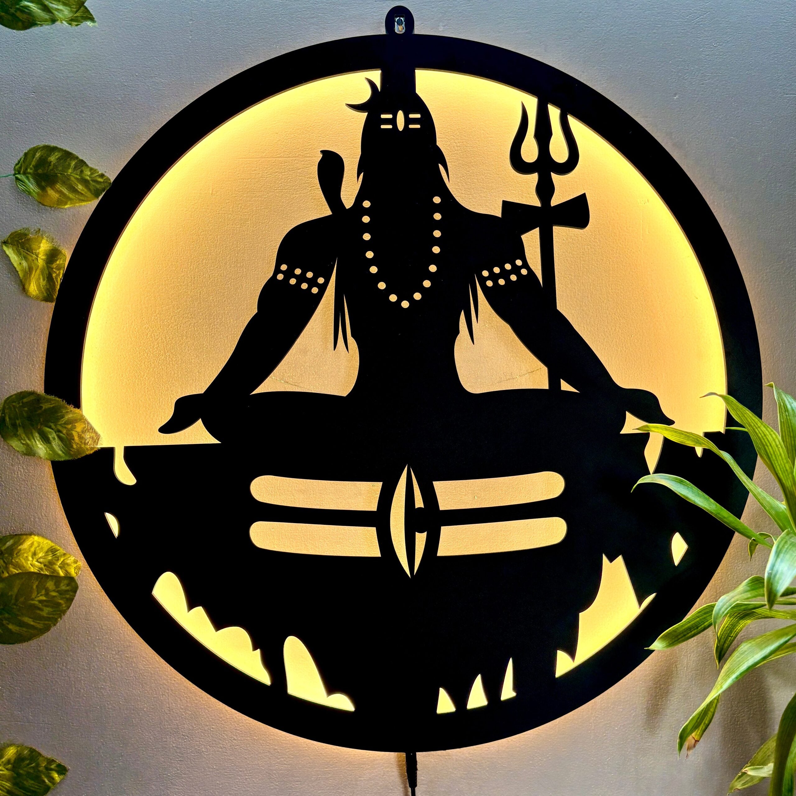D2 Sitting Adiyogi-ShivJi LED Wall Decor Light-Divine Illumination for Your Space