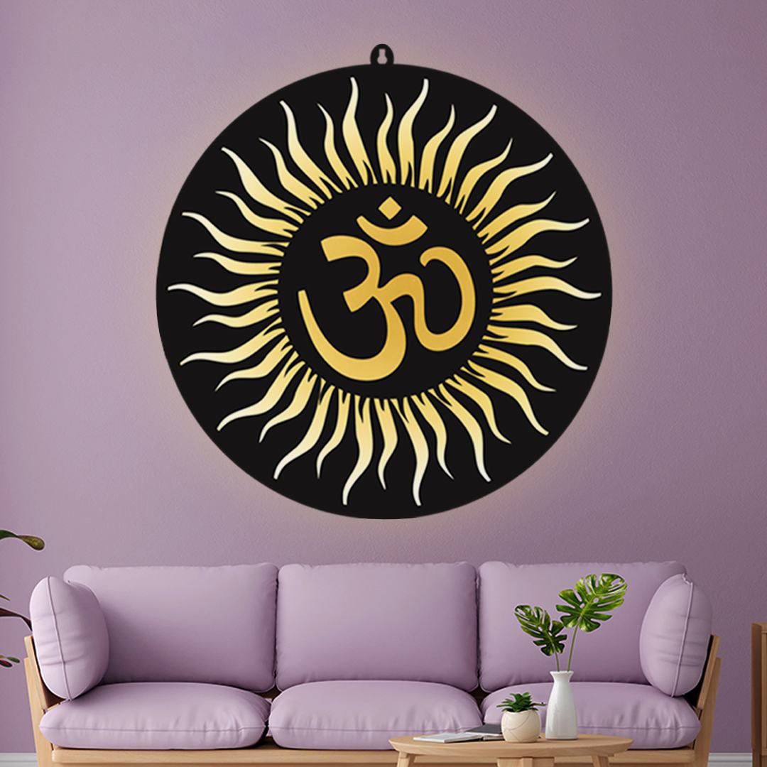 OM LED Wall Decor Light – Symbol of Peace & Cosmic Energy
