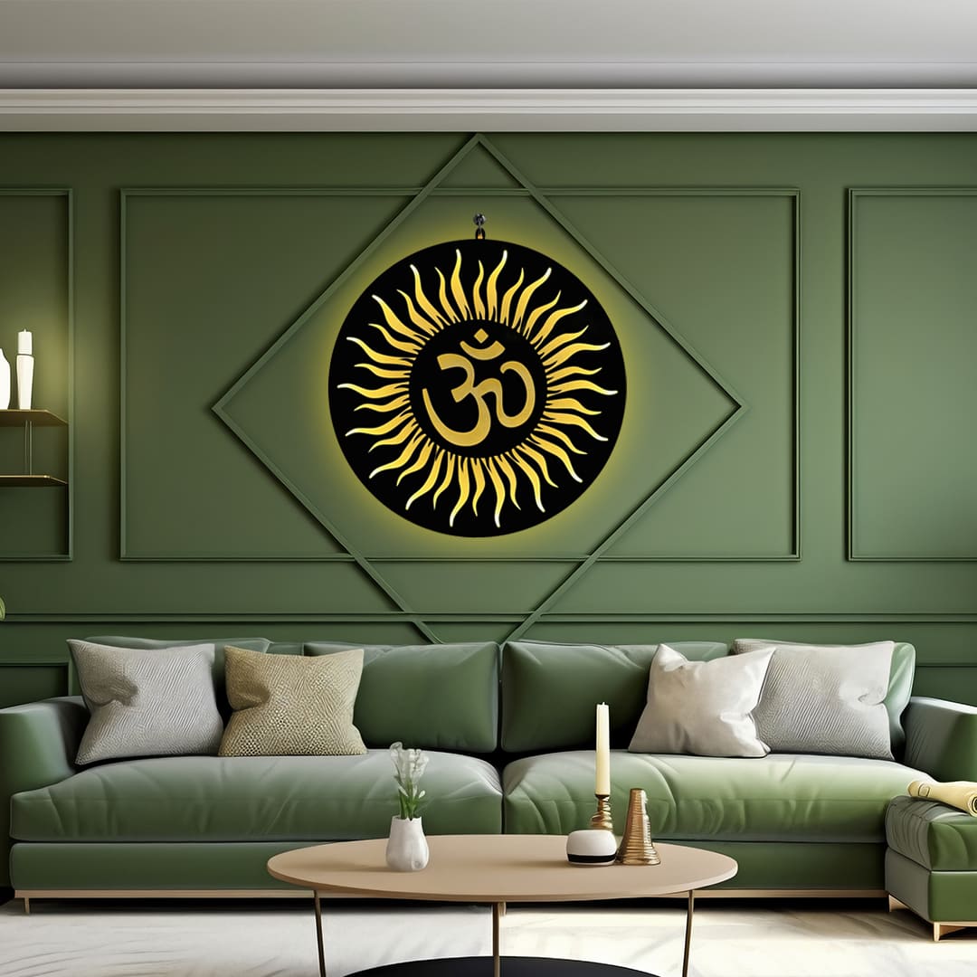 OM LED Wall Decor Light – Symbol of Peace & Cosmic Energy