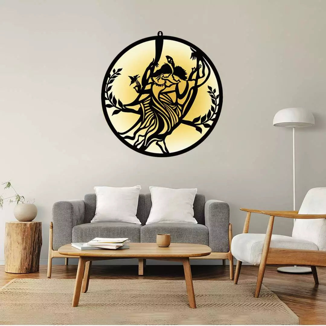 Radhe Krishna LED Wall Decor Light – Illuminate Your Space with Divine Love