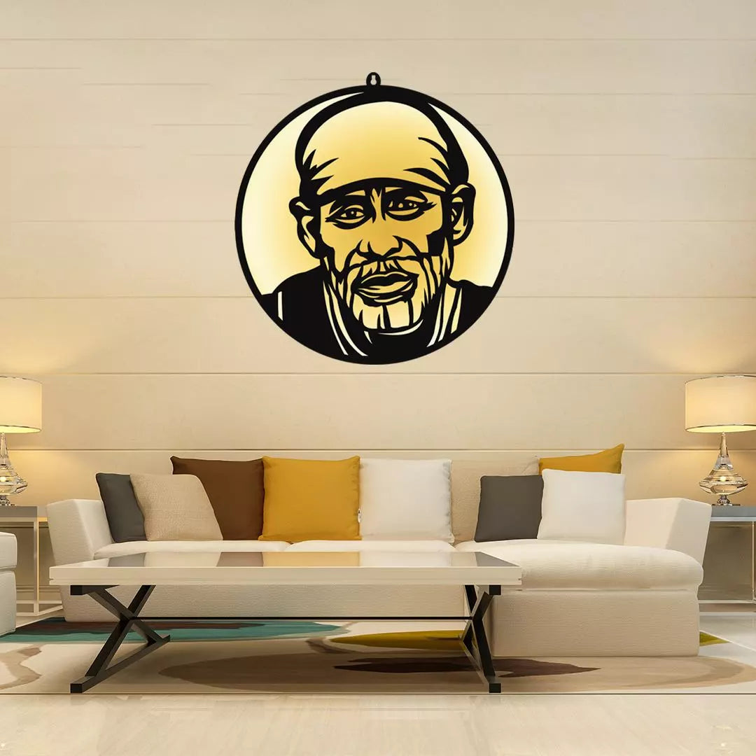 Sai Baba LED Wall Decor Light – Radiate Peace, Faith & Blessings