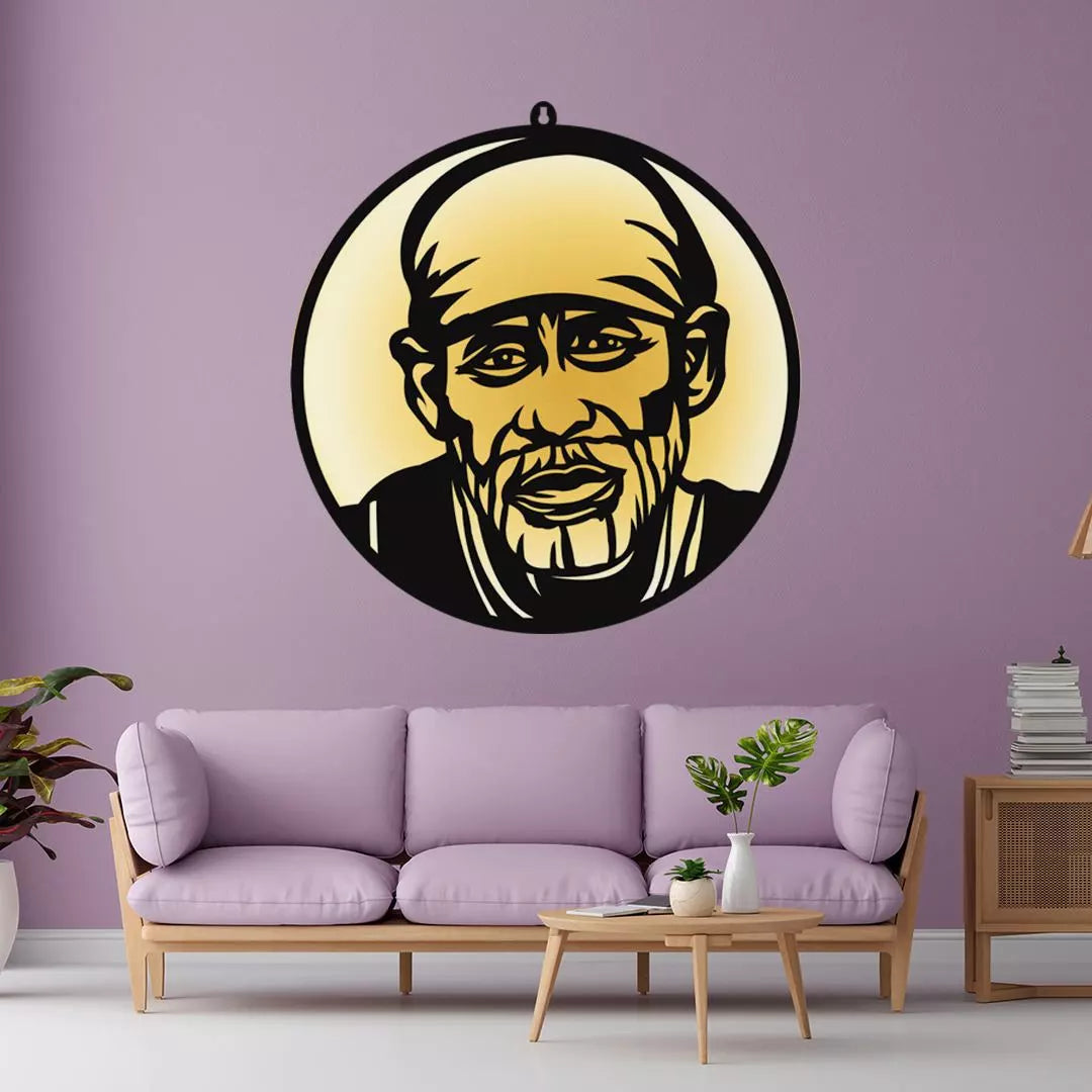 Sai Baba LED Wall Decor Light – Radiate Peace, Faith & Blessings