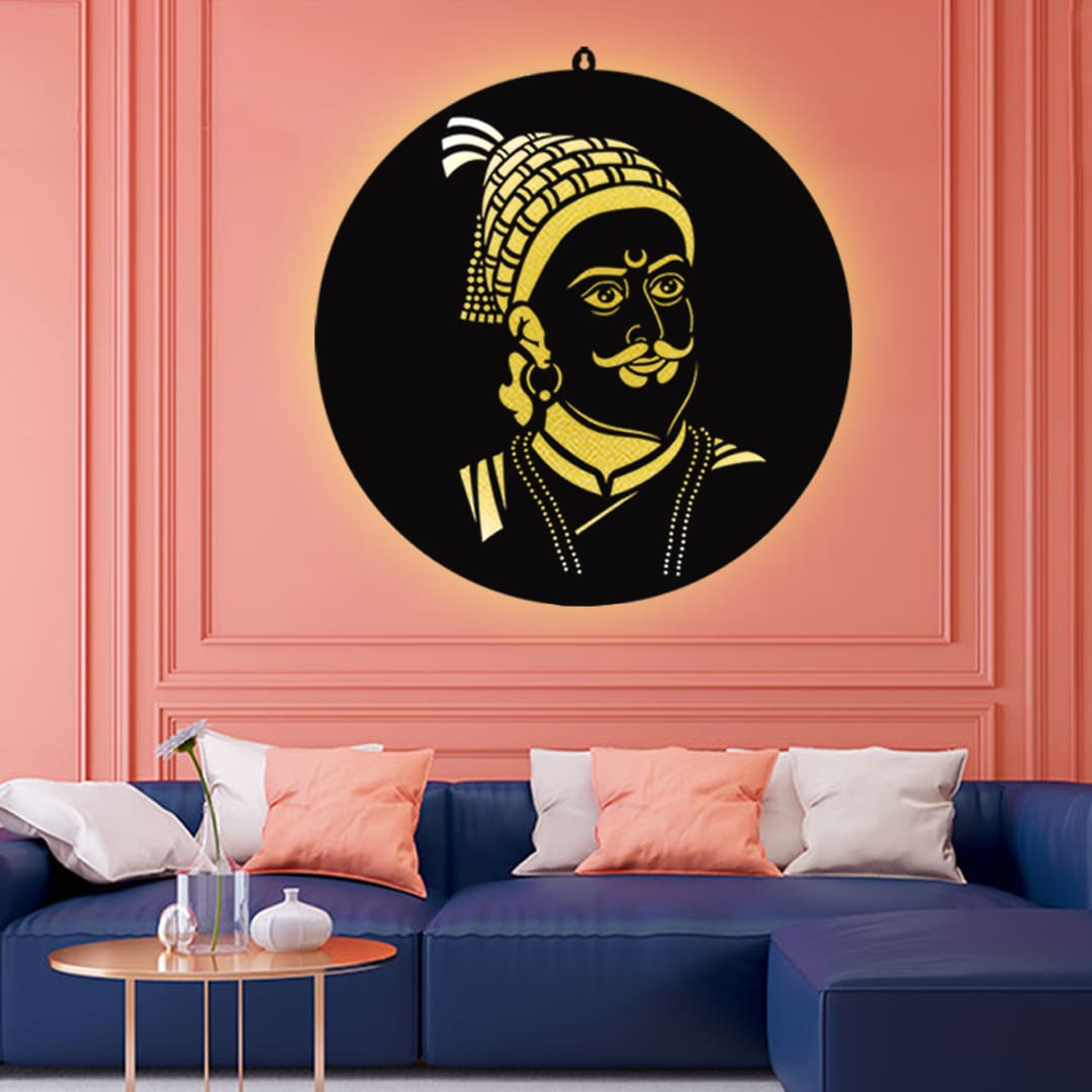Shivaji Maharaj LED Wall Decor Light – Illuminate Legacy, Valor & Pride