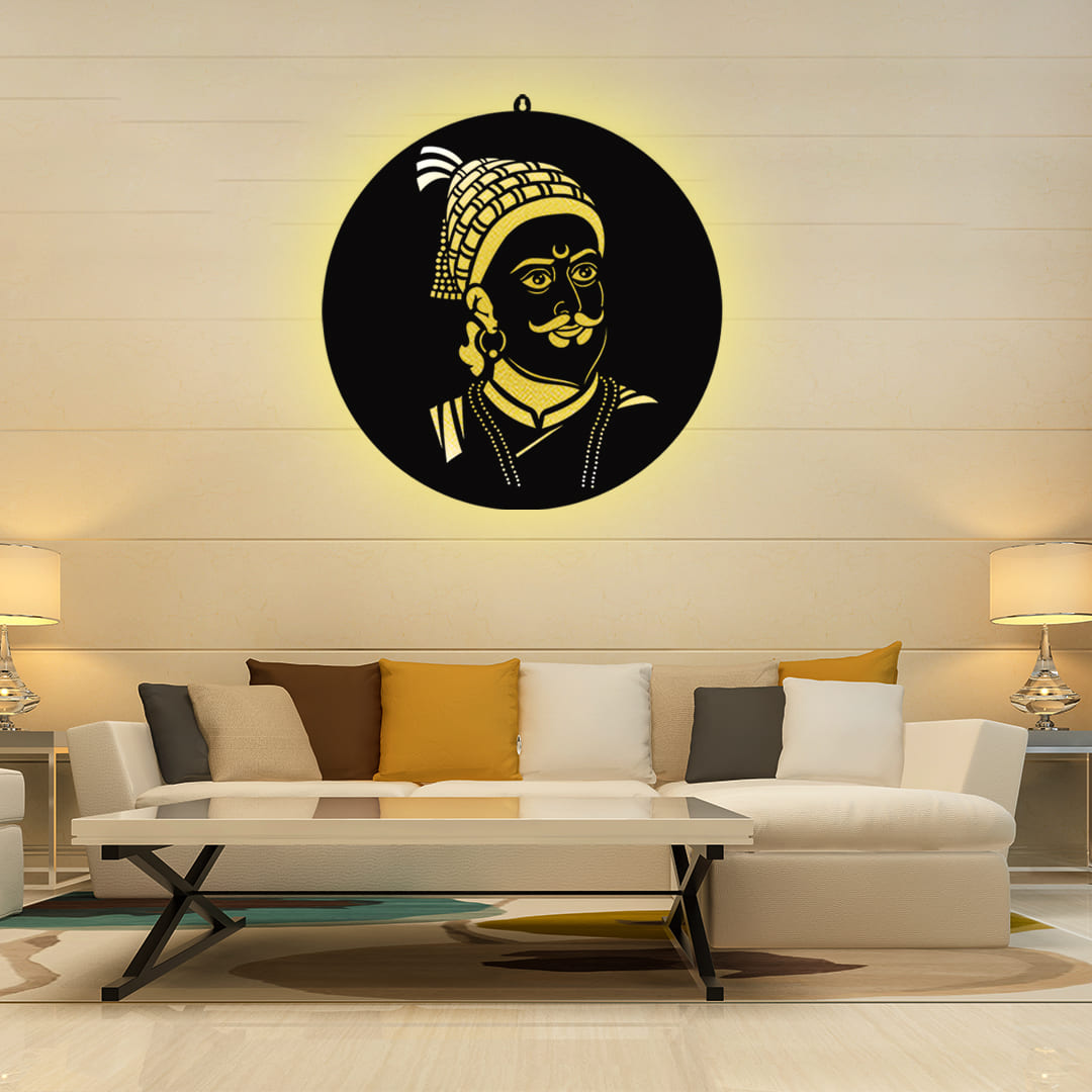 Shivaji Maharaj LED Wall Decor Light – Illuminate Legacy, Valor & Pride