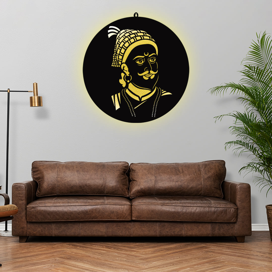 Shivaji Maharaj LED Wall Decor Light – Illuminate Legacy, Valor & Pride