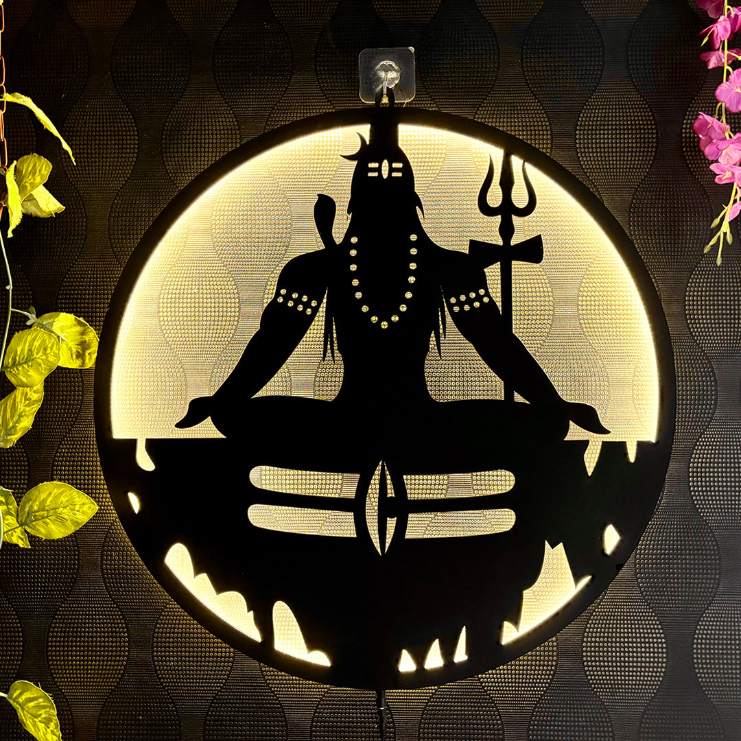 D2 Sitting Adiyogi-ShivJi LED Wall Decor Light-Divine Illumination for Your Space
