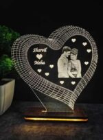 D1 Personalised 3D Heart illusion Lamp with photo