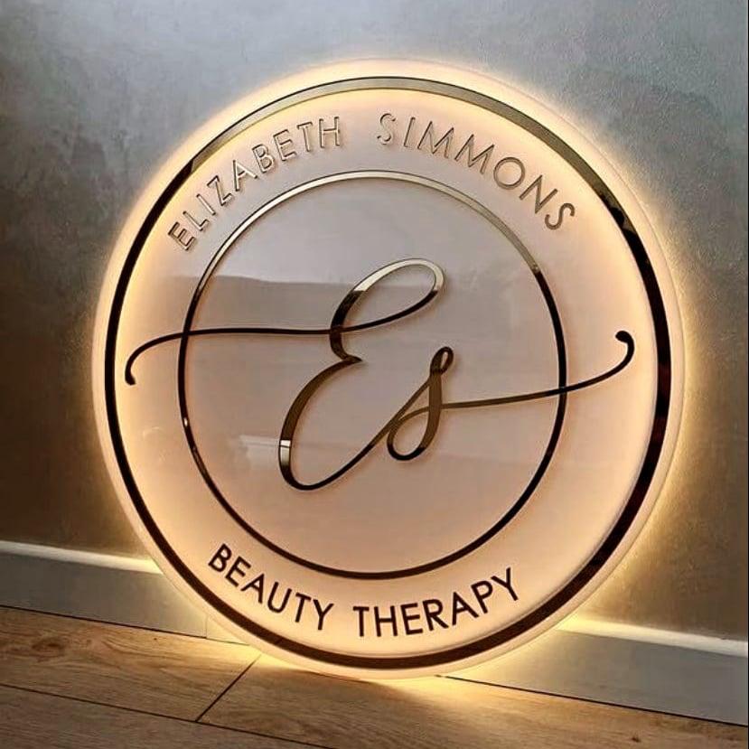 Business Logo in Round with LED Light