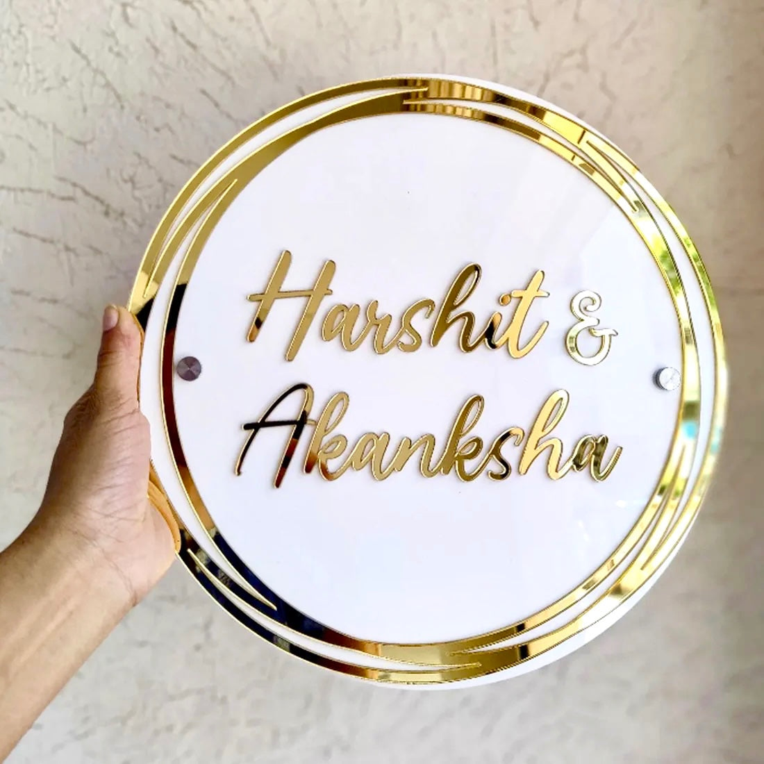 D2 Customized Acrylic Name Plate Black/White and Golden