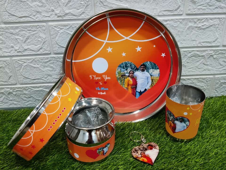 Karwa Chauth Premium Thali Set with Photo – Celebrate Love & Tradition Make this Karwa Chauth