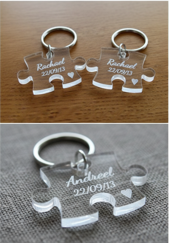 D6 Pesonalised Acrylic 3d Key Ring