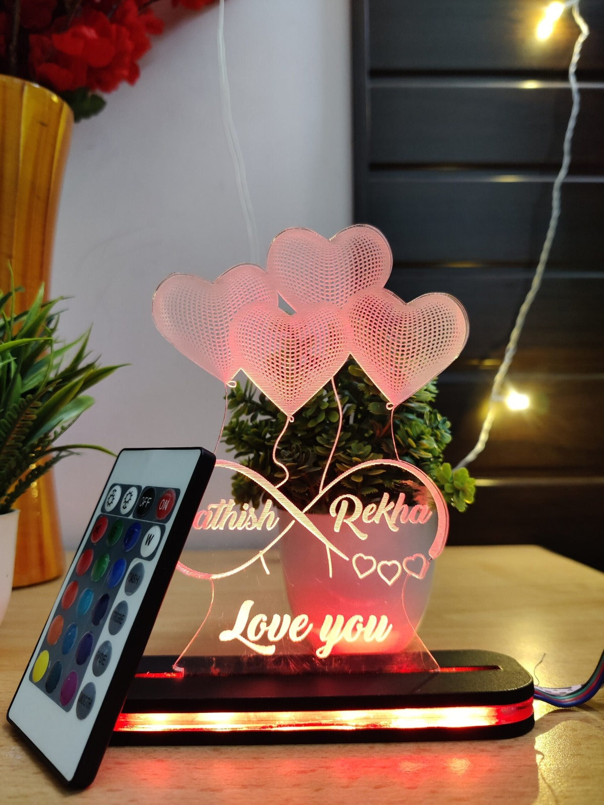 D1Personalized Acrylic 3D Illusion LED Lamp with Color-Changing Lights