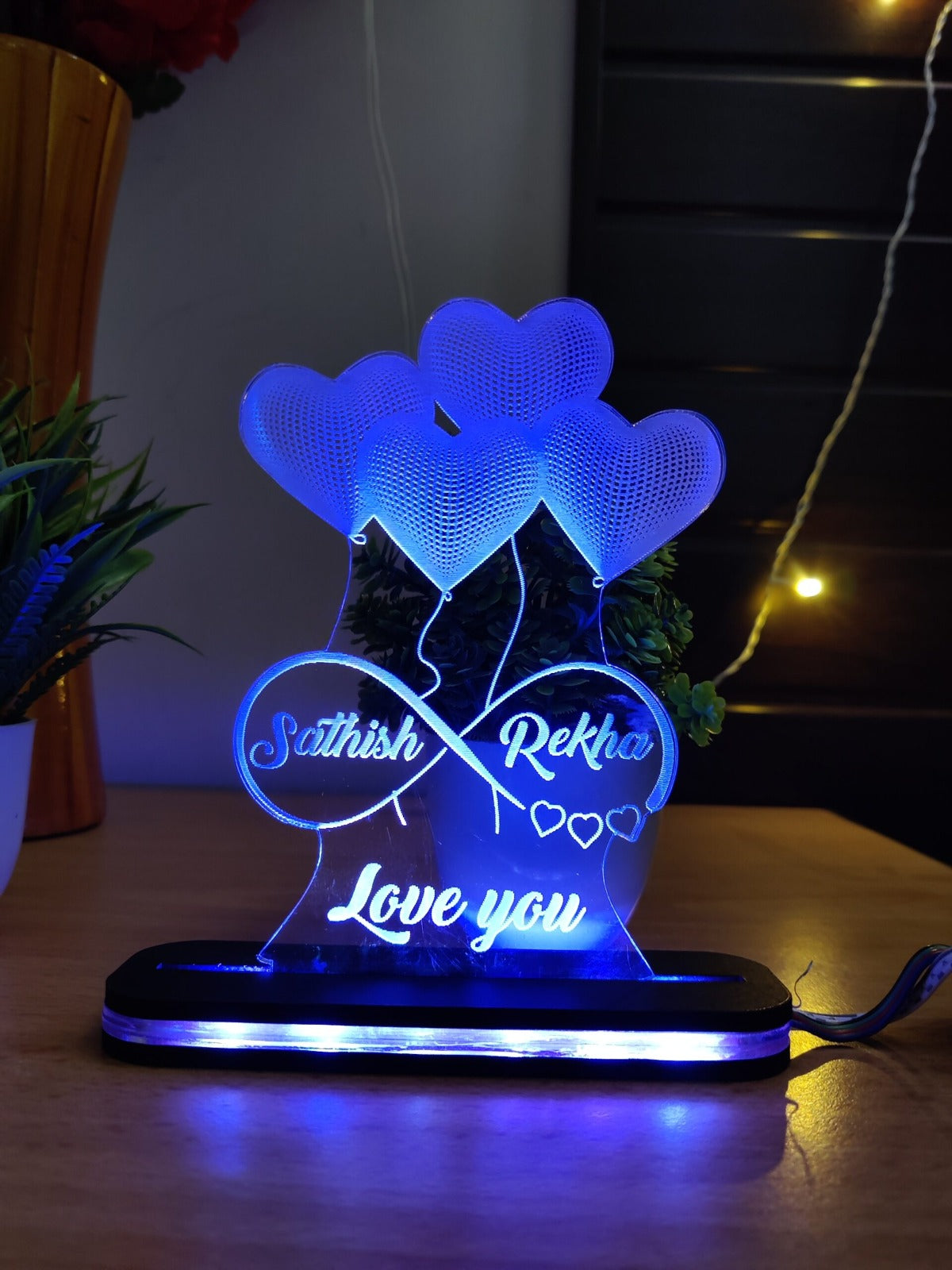 D1Personalized Acrylic 3D Illusion LED Lamp with Color-Changing Lights