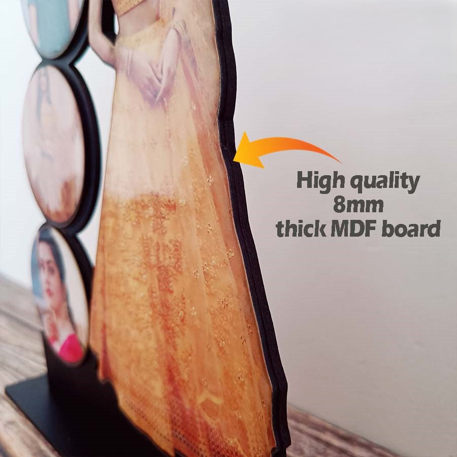 Customized Wooden Tabletop with 4 Photos