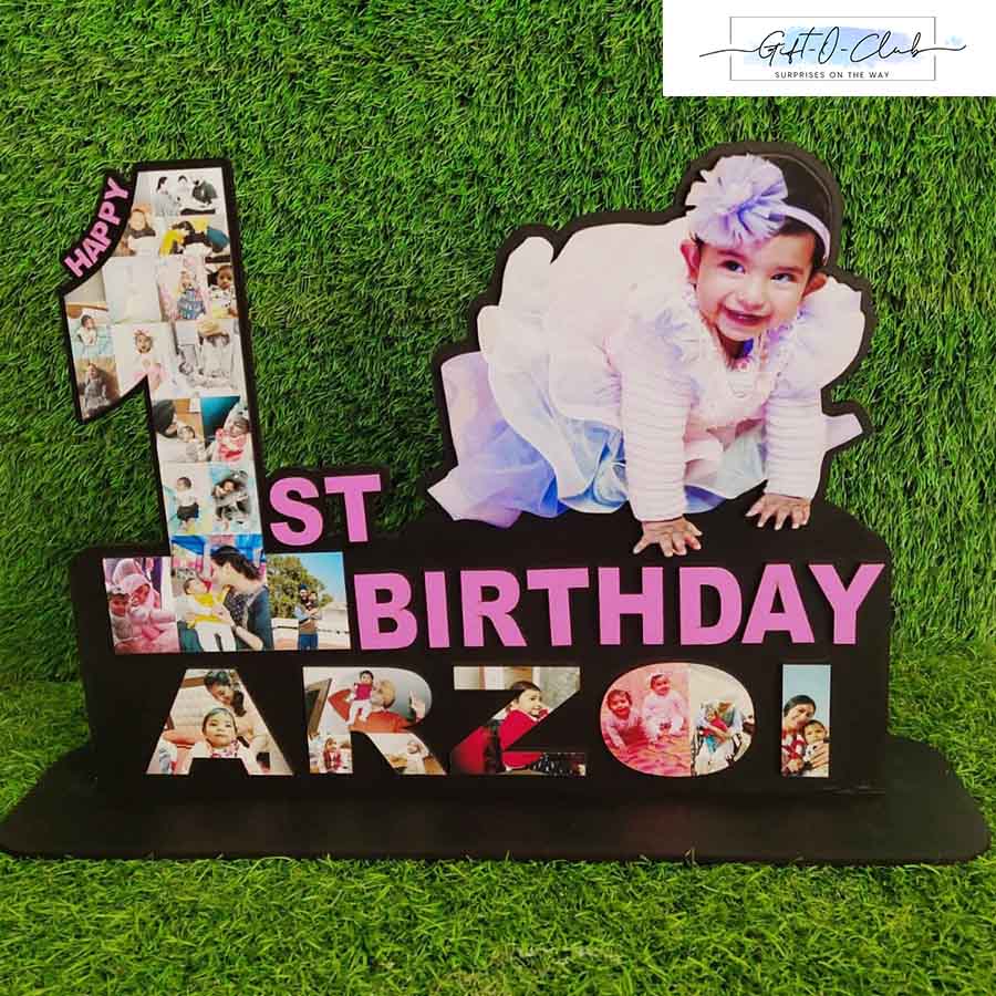 Customized Wooden Tabletop with collage and occasion – Happy Birthday, Anniversary