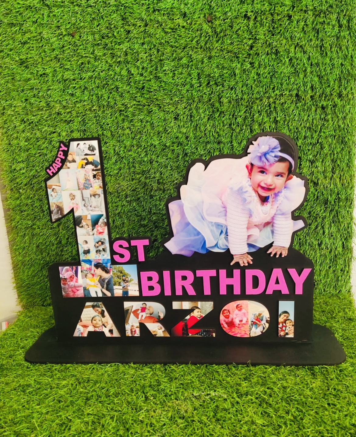 Screenshot Customized Wooden Tabletop with collage and occasion – Happy Birthday, Anniversary - Image 1