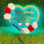 Customised Couple Name Neon Sign With Thumb Plate