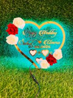 Customised Couple Name Neon Sign With Thumb Plate