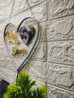 Personalized Couple Name with Heart Led Neon Sign and Photo | Decorative Lights for Wall Decor - Image 3