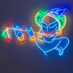 Lord Krishna Neon Sign – Radiate Divine Vibes in Glowing Style