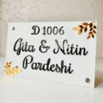 D2 Customized Acrylic Name Plate Black/White and Golden - Image 4
