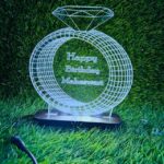 D2 Personalized Acrylic Diamond Illusion LED Lamp with Color-Changing Lights