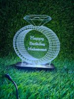 D2 Personalized Acrylic Diamond Illusion LED Lamp with Color-Changing Lights