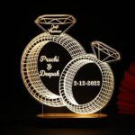 D1 LED Engraved Couple Ring Frame